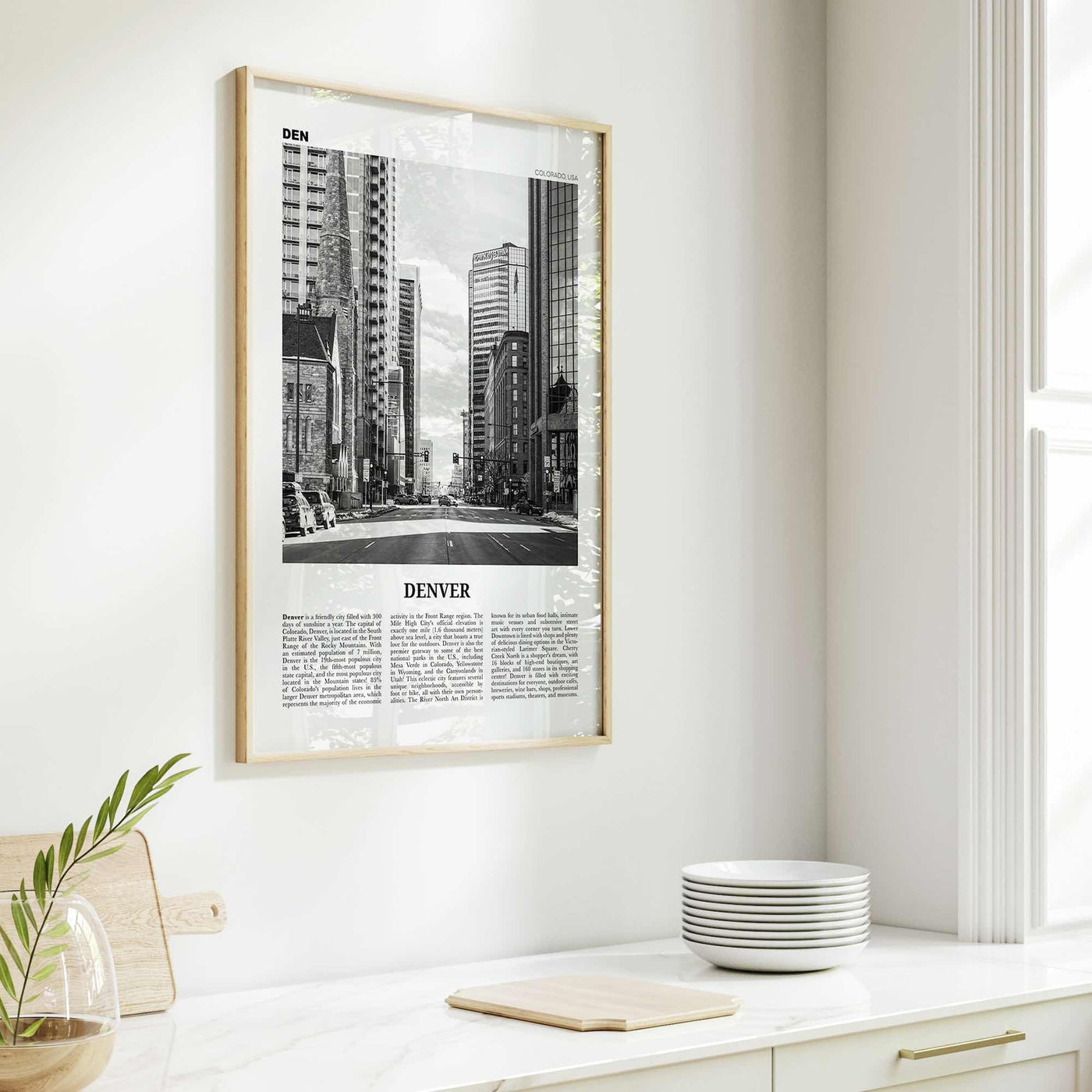 Denver Print Black and White No 4, Denver Wall Art, Denver Poster, Denver Photo, Denver Wall Decor, Colorado, USA, United States