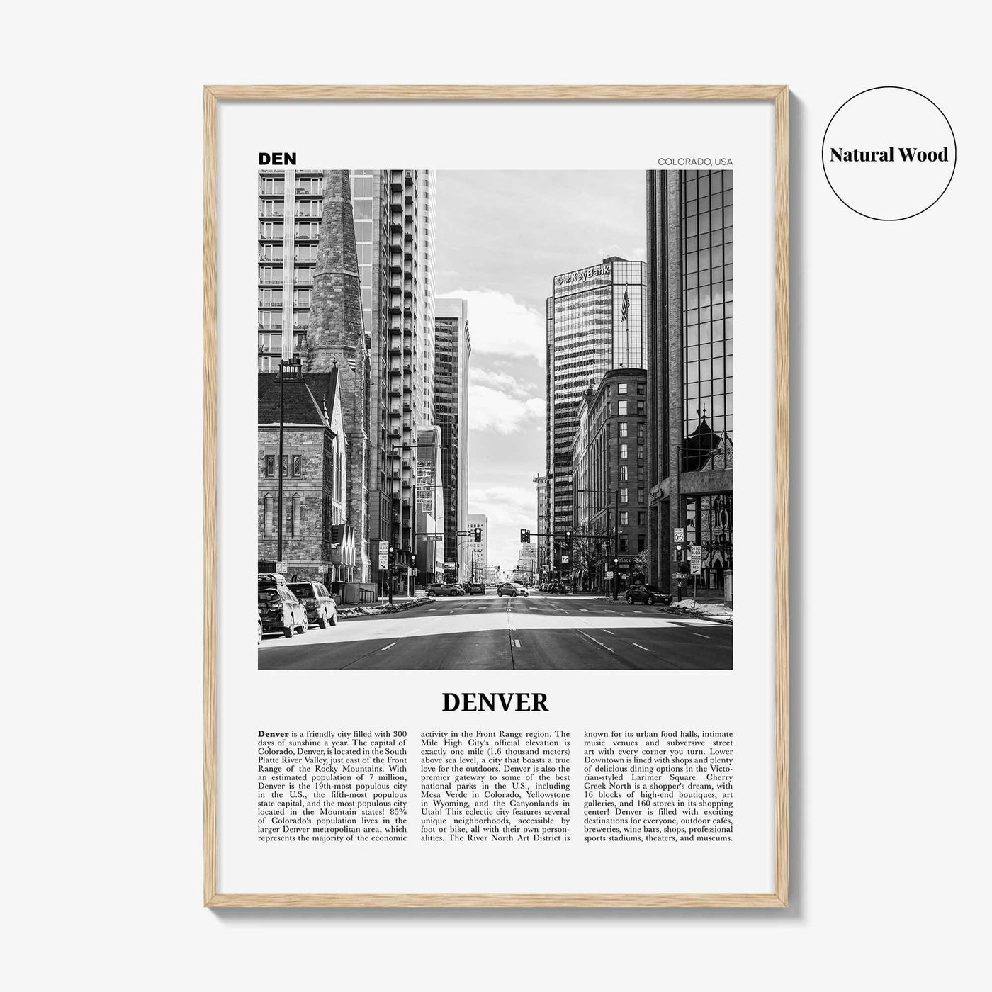 Denver Print Black and White No 4, Denver Wall Art, Denver Poster, Denver Photo, Denver Wall Decor, Colorado, USA, United States