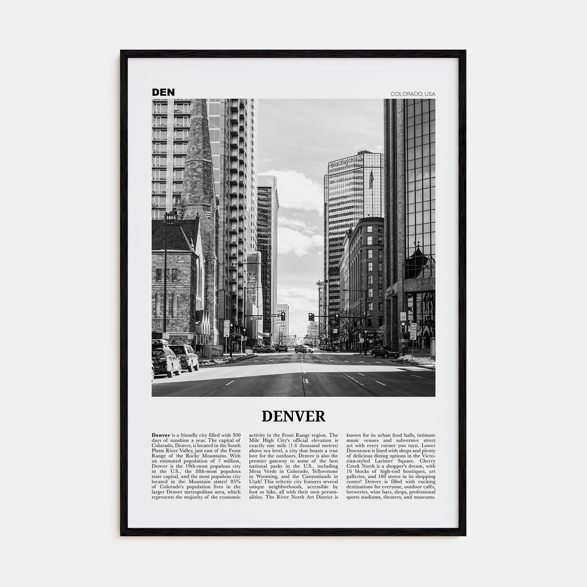 Denver Travel B&W No 4 Poster