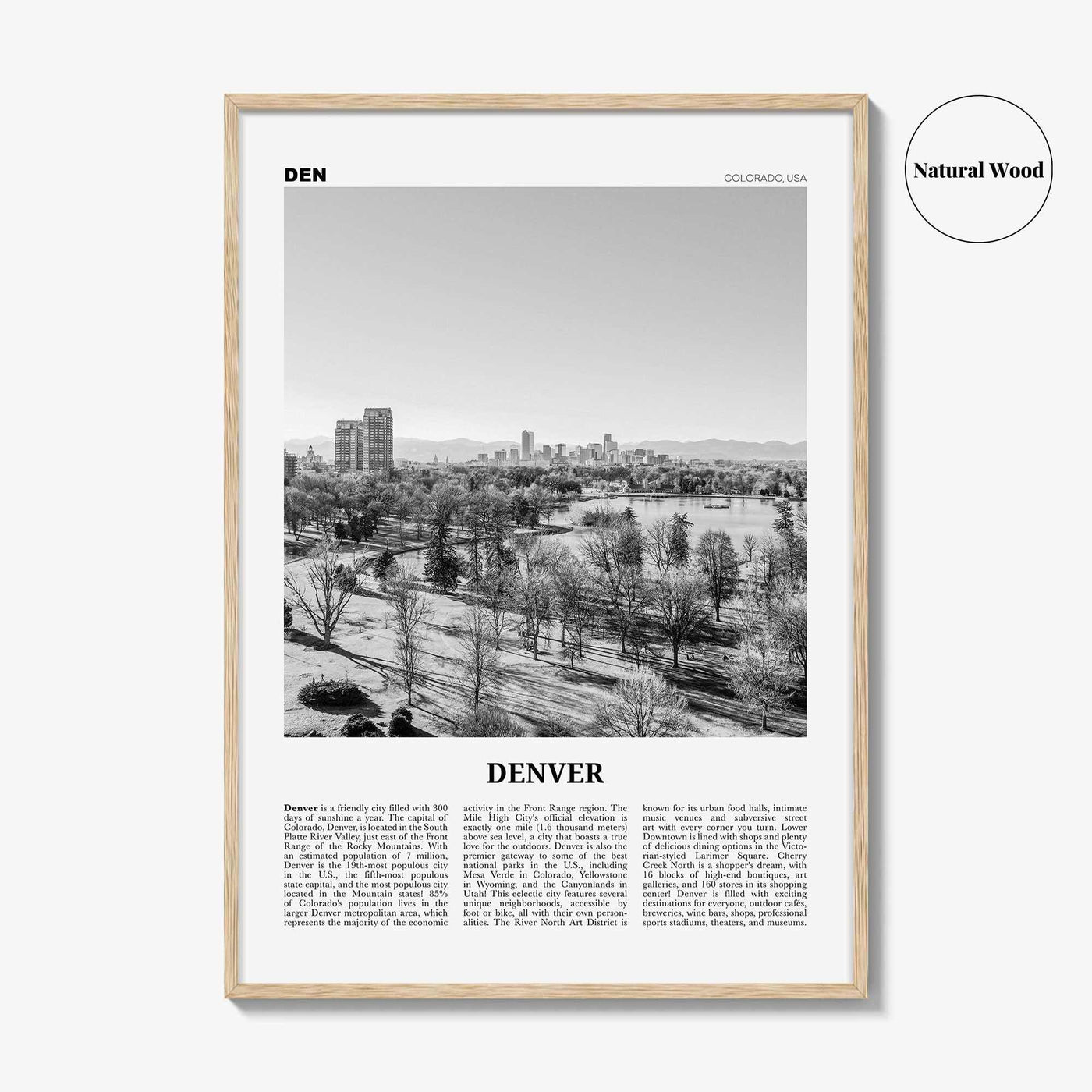 Denver Print Black and White No 5, Denver Wall Art, Denver Poster, Denver Photo, Denver Wall Decor, Colorado, USA, United States