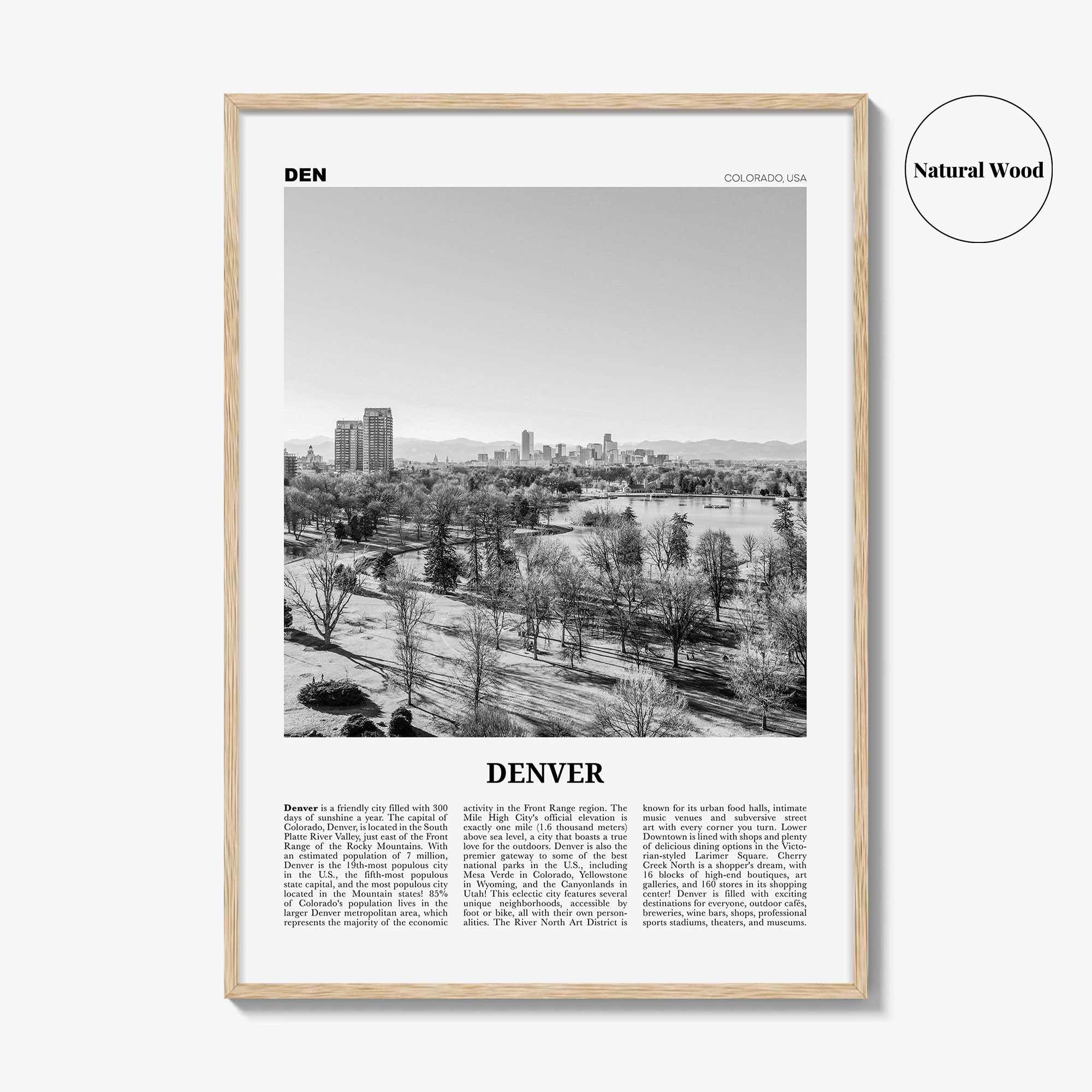 Denver Print Black and White No 5, Denver Wall Art, Denver Poster, Denver Photo, Denver Wall Decor, Colorado, USA, United States