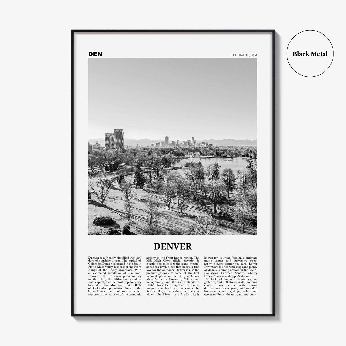 Denver Print Black and White No 5, Denver Wall Art, Denver Poster, Denver Photo, Denver Wall Decor, Colorado, USA, United States