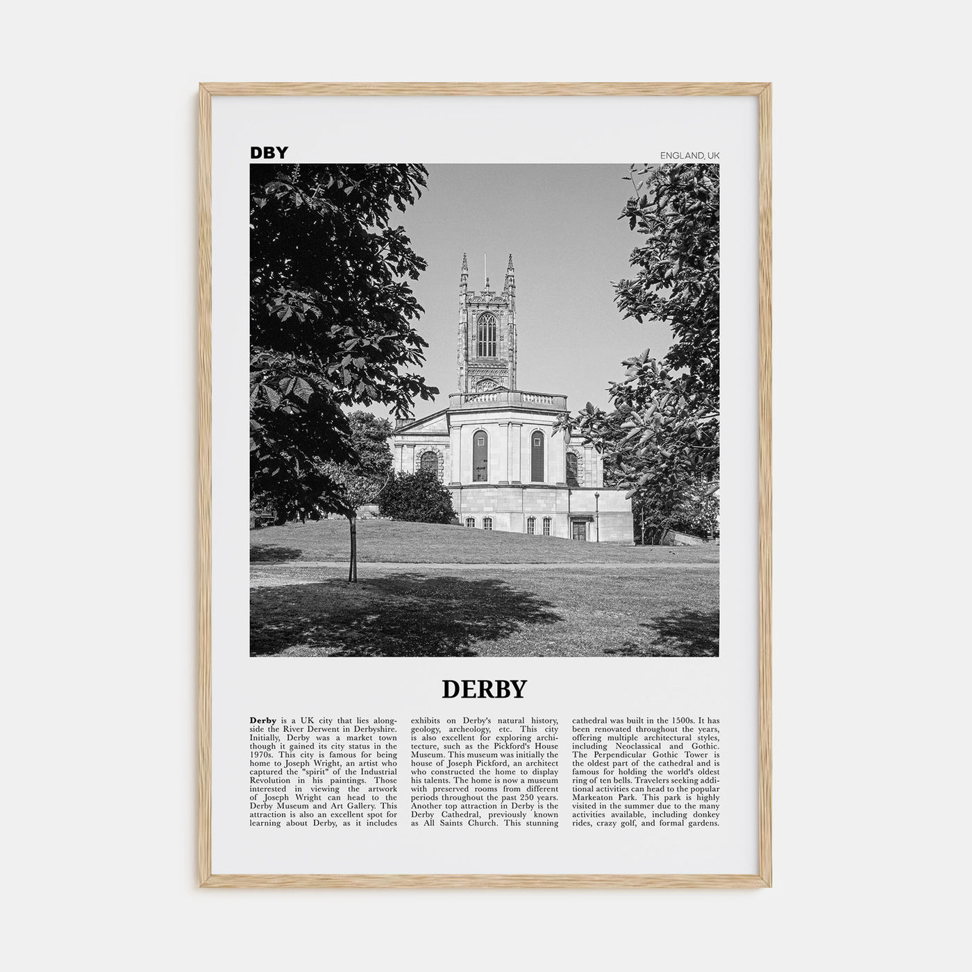 Derby Travel B&W Poster