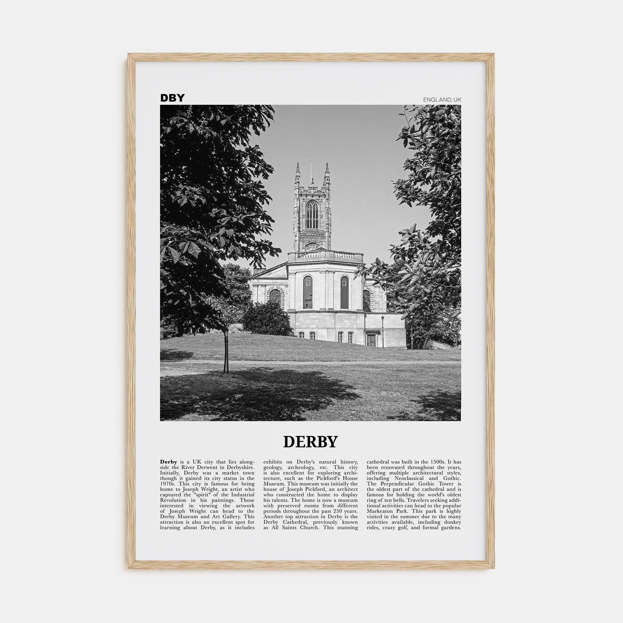 Derby Travel B&W Poster