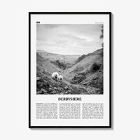 Derbyshire Print Black and White, Derbyshire Wall Art, Derbyshire Poster, Derbyshire Photo, Derbyshire Map, England, UK, United Kingdom
