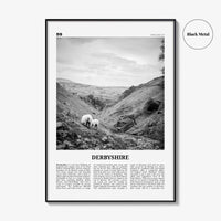 Derbyshire Print Black and White, Derbyshire Wall Art, Derbyshire Poster, Derbyshire Photo, Derbyshire Map, England, UK, United Kingdom