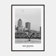 Des Moines Portrait B&W No 1 Poster