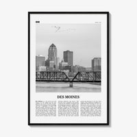 Des Moines Print Black and White No 1, Des Moines Wall Art, Des Moines Poster, Des Moines Photo, Iowa, USA, United States, North America