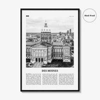 Des Moines Print Black and White No 2, Des Moines Wall Art, Des Moines Poster, Des Moines Photo, Iowa, USA, United States, North America