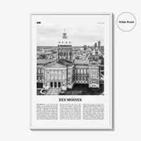 Des Moines Print Black and White No 2, Des Moines Wall Art, Des Moines Poster, Des Moines Photo, Iowa, USA, United States, North America