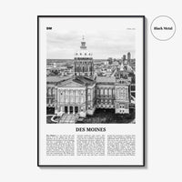 Des Moines Print Black and White No 2, Des Moines Wall Art, Des Moines Poster, Des Moines Photo, Iowa, USA, United States, North America