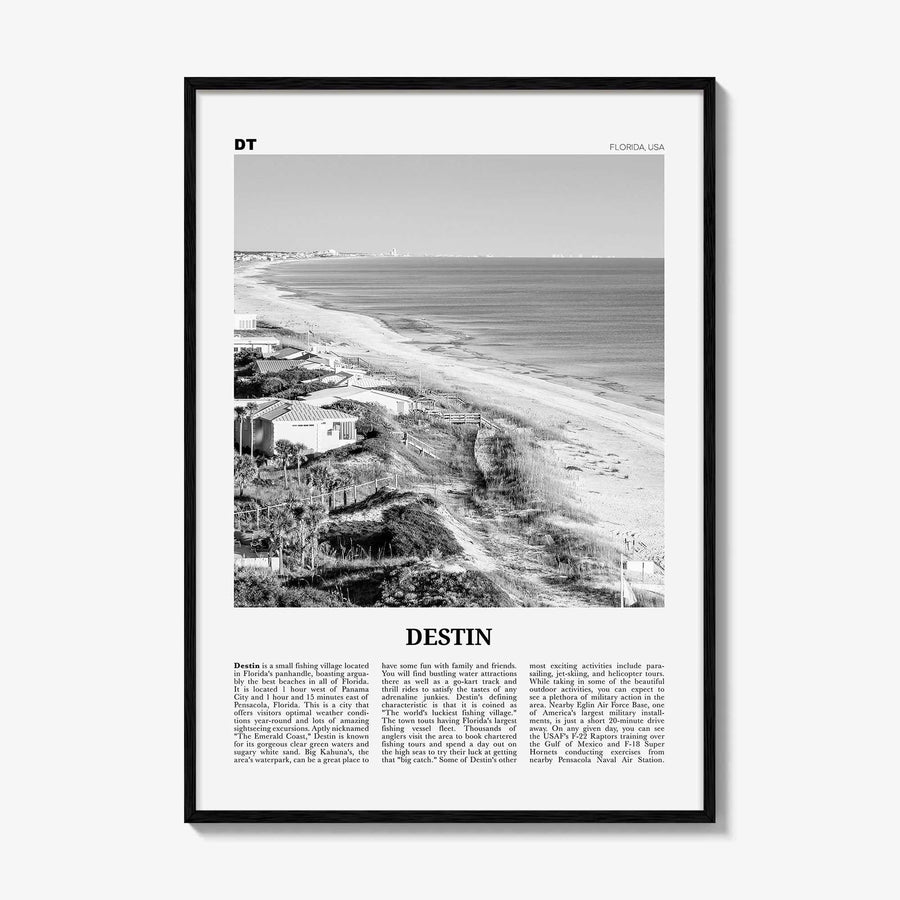 Destin Print Black and White No 1, Destin Wall Art, Destin Poster, Destin Photo, Destin Wall Décor, Florida, USA, United States, America