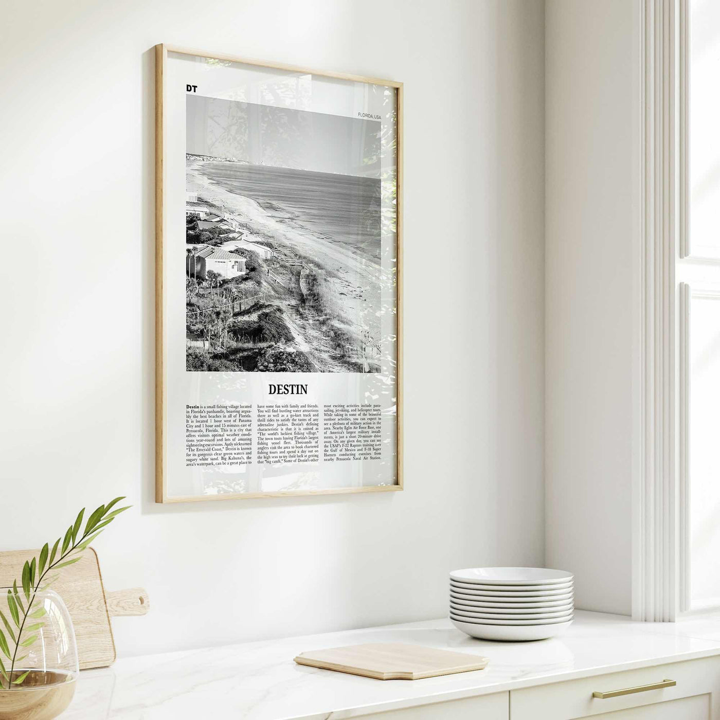 Destin Print Black and White No 1, Destin Wall Art, Destin Poster, Destin Photo, Destin Wall Décor, Florida, USA, United States, America