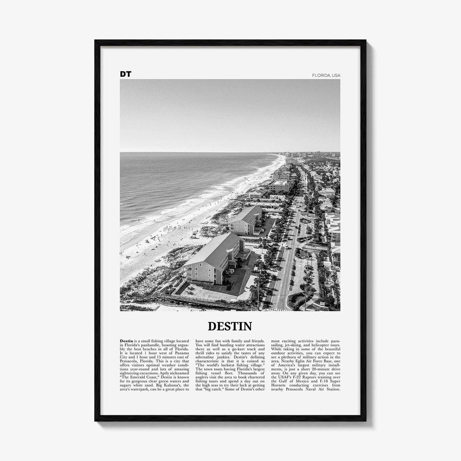 Destin Print Black and White No 2, Destin Wall Art, Destin Poster, Destin Photo, Destin Wall Décor, Florida, USA, United States, America