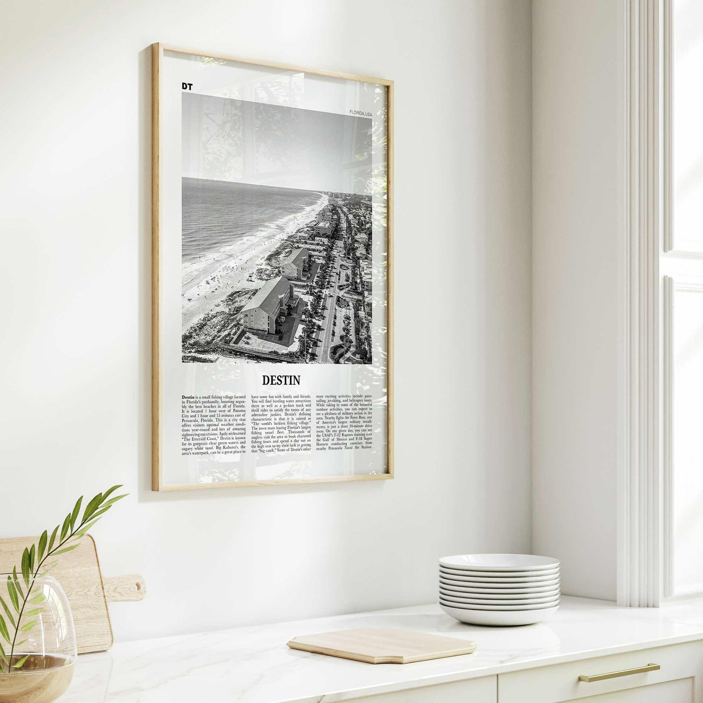 Destin Print Black and White No 2, Destin Wall Art, Destin Poster, Destin Photo, Destin Wall Décor, Florida, USA, United States, America