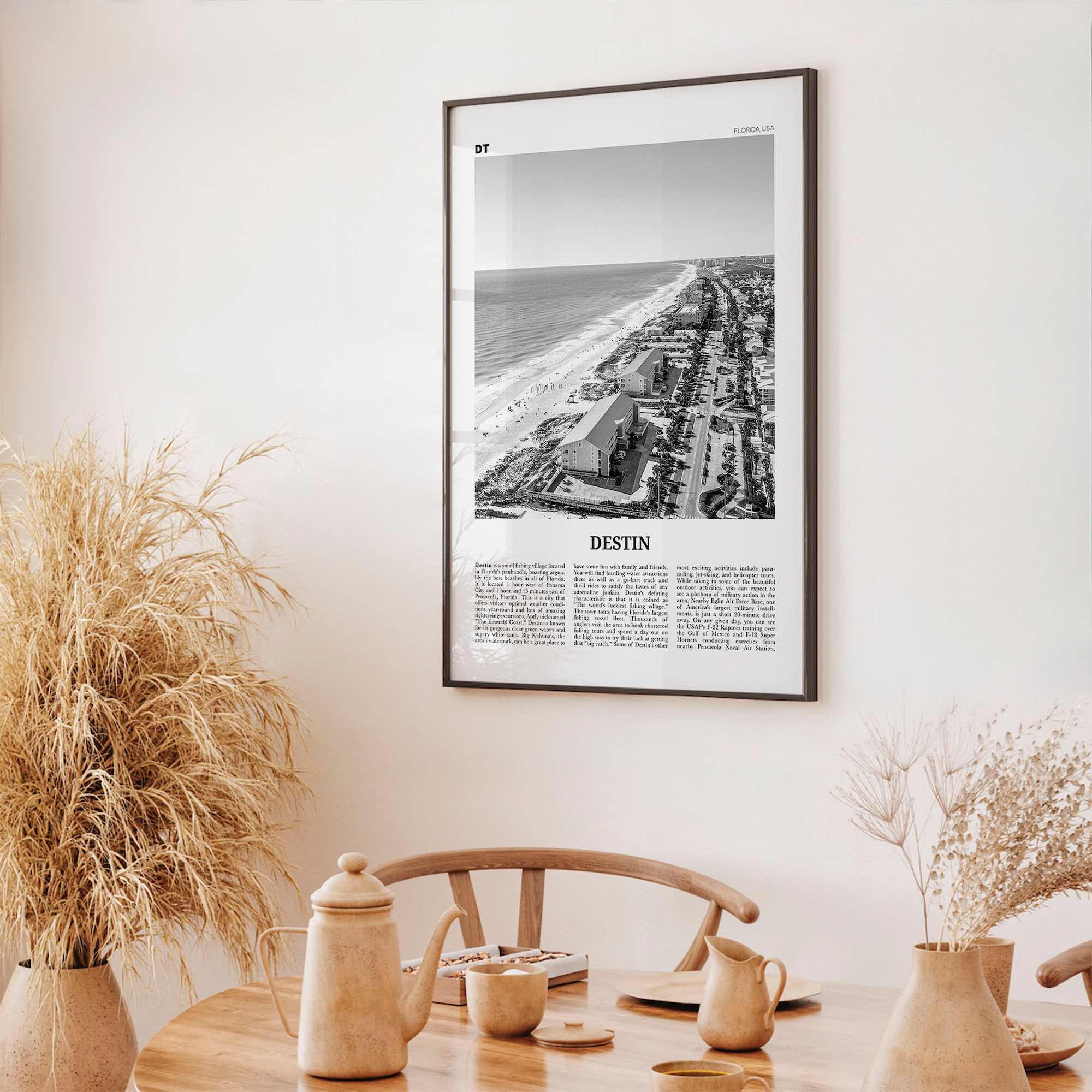 Destin Print Black and White No 2, Destin Wall Art, Destin Poster, Destin Photo, Destin Wall Décor, Florida, USA, United States, America