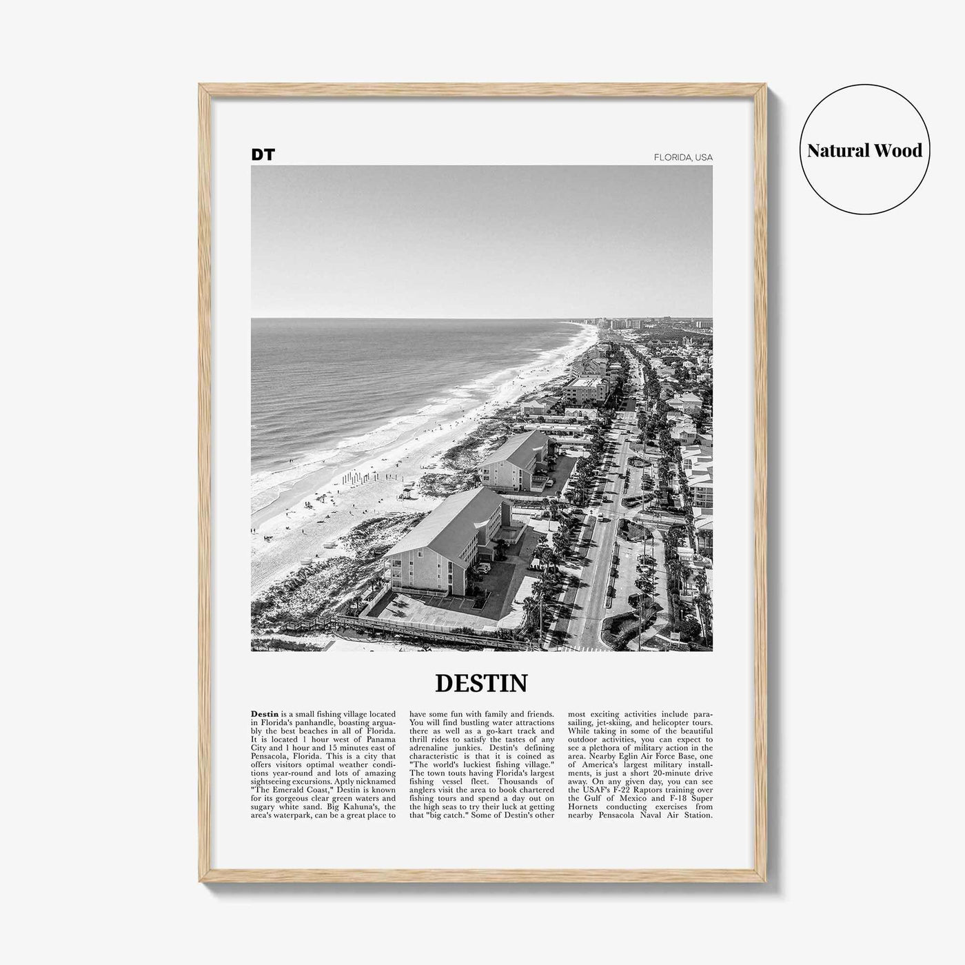 Destin Print Black and White No 2, Destin Wall Art, Destin Poster, Destin Photo, Destin Wall Décor, Florida, USA, United States, America