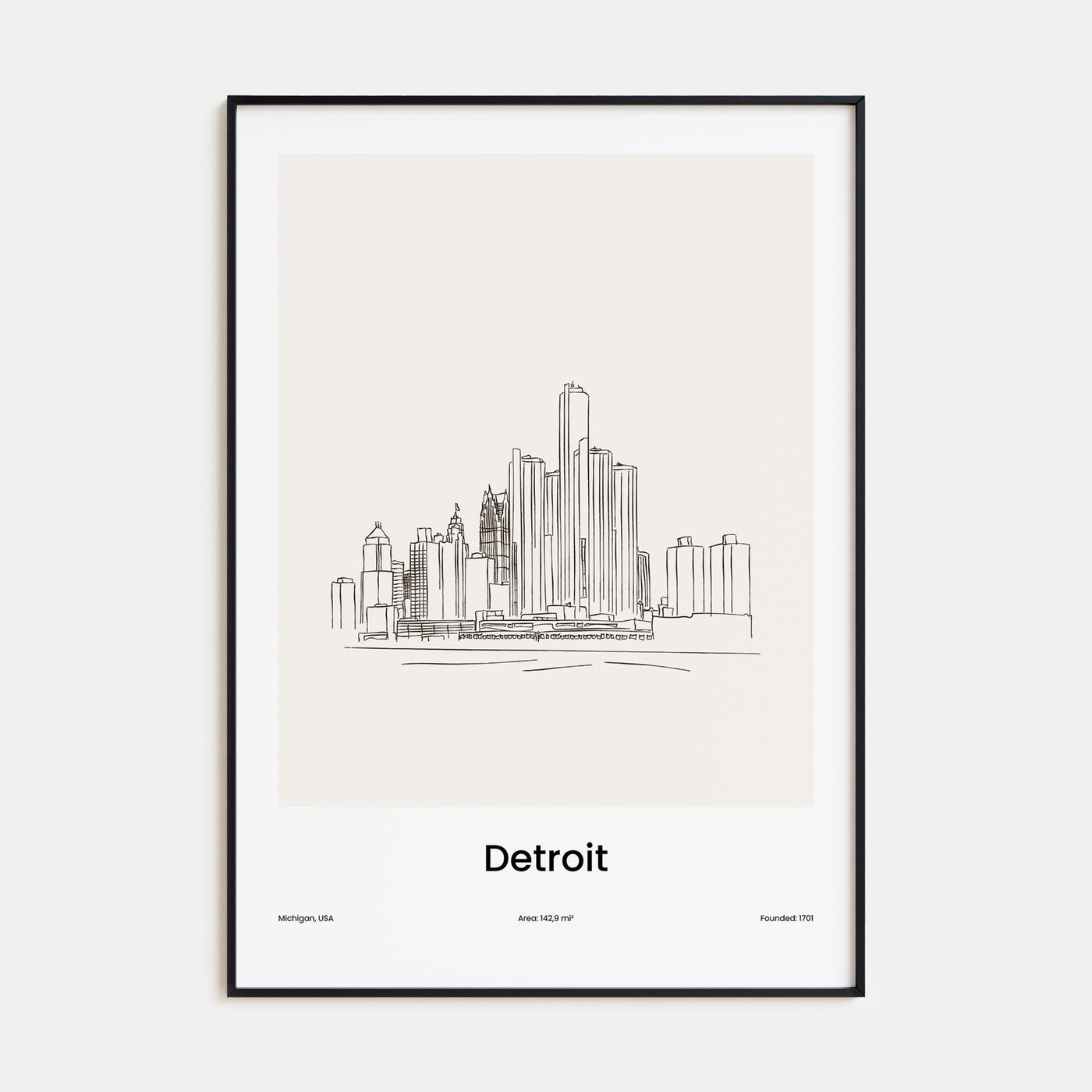 Detroit Drawn Poster