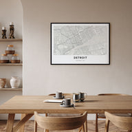 Detroit Map Landscape Poster