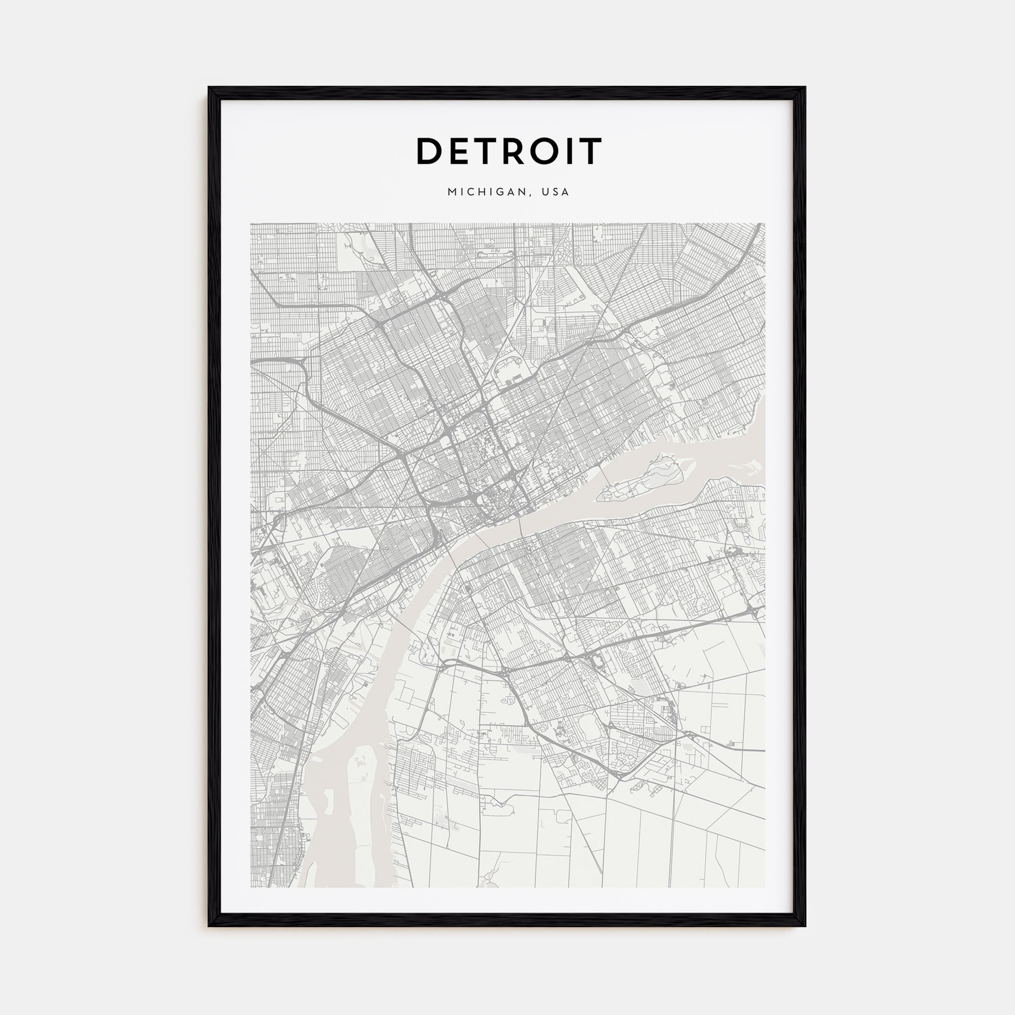 Detroit Map Portrait Poster