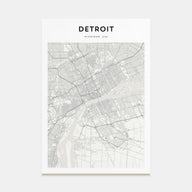 Detroit Map Portrait Poster