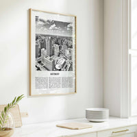 Detroit Print Black and White No 1, Detroit Wall Art, Detroit Poster, Detroit Photo, Detroit Decor, Michigan, USA, United States, America