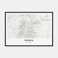 Dhaka Map Landscape Poster