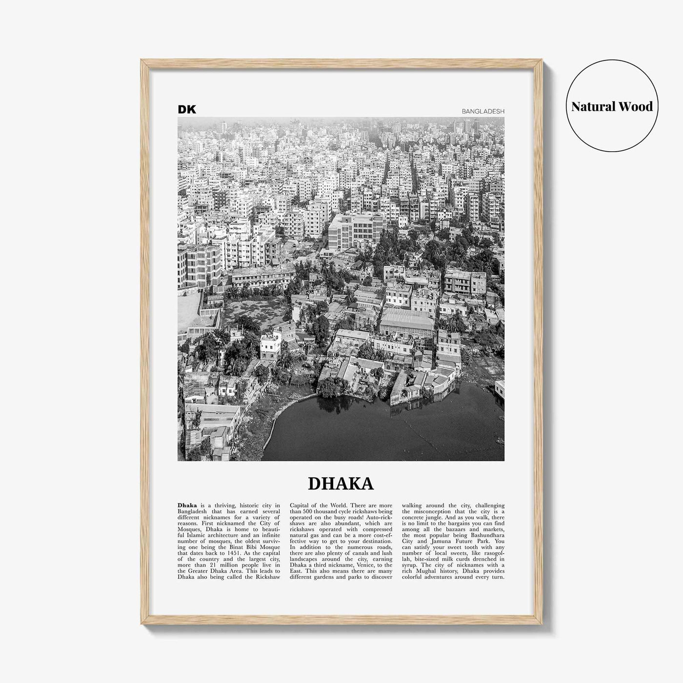 Dhaka Print Black and White, Dhaka Wall Art, Dhaka Poster, Dhaka Photo, Dhaka Wall Décor, Bangladesh, Dacca