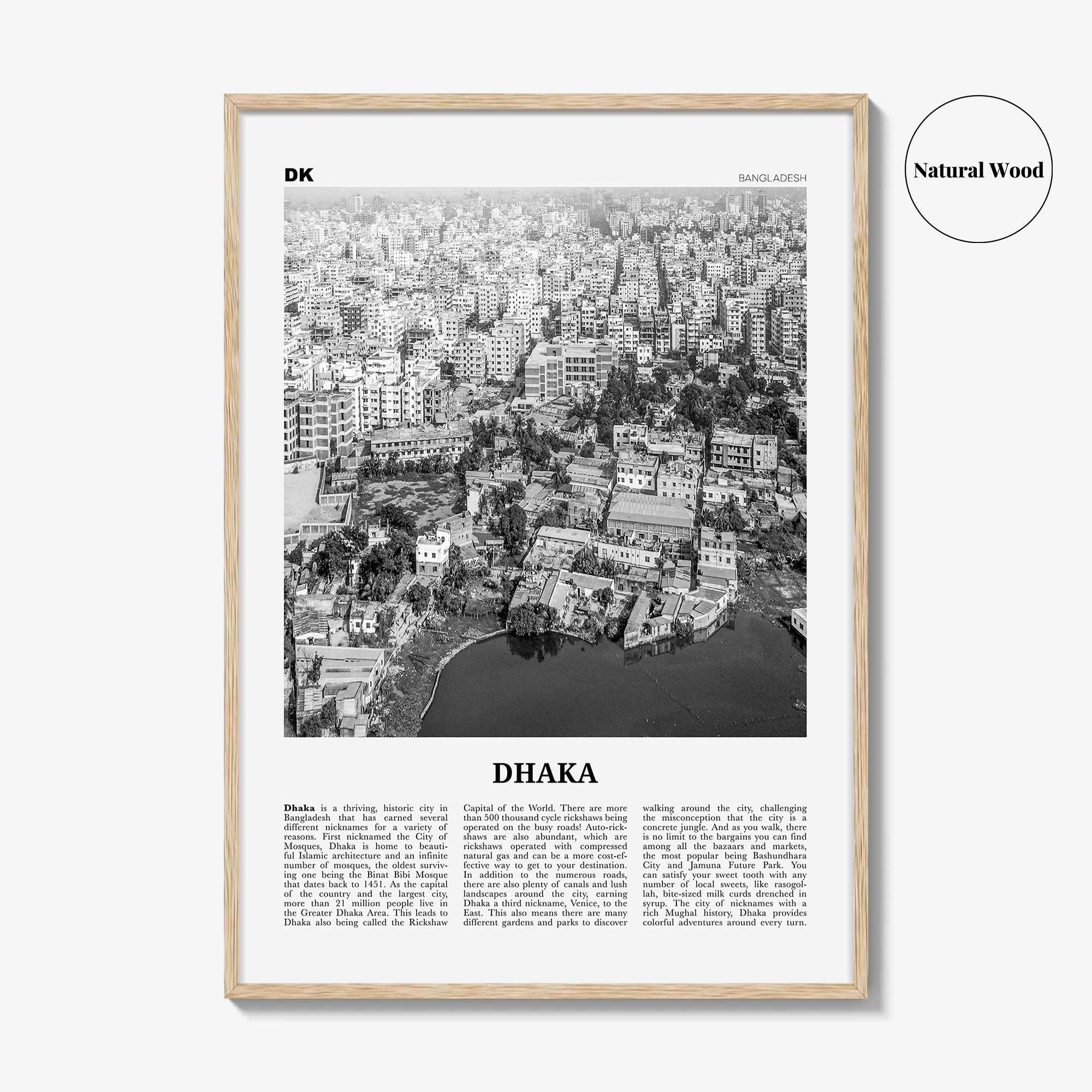 Dhaka Print Black and White, Dhaka Wall Art, Dhaka Poster, Dhaka Photo, Dhaka Wall Décor, Bangladesh, Dacca