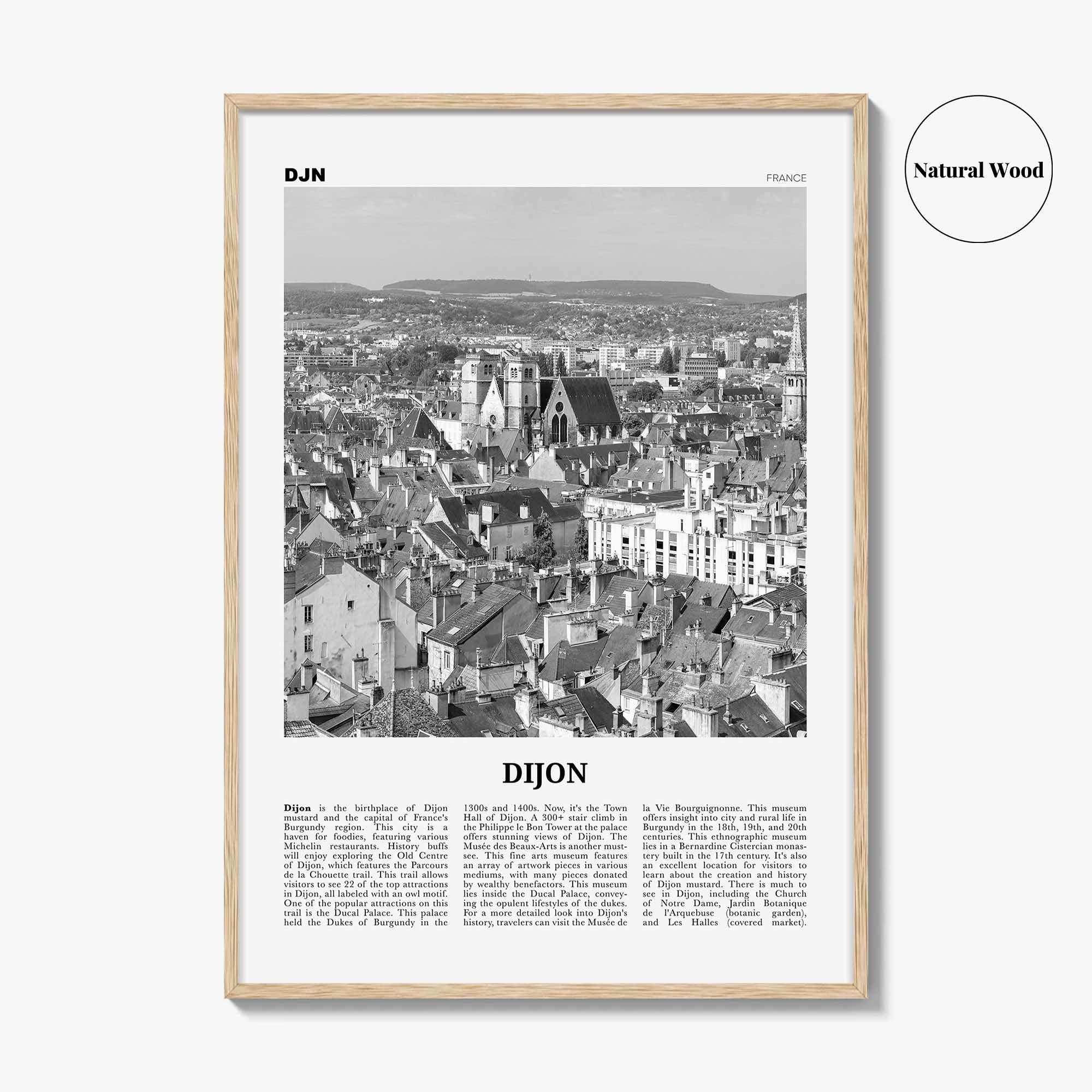 Dijon Print Black and White, Dijon Wall Art, Dijon Poster, Dijon Photo, Dijon Wall Décor, Dijon Map, France