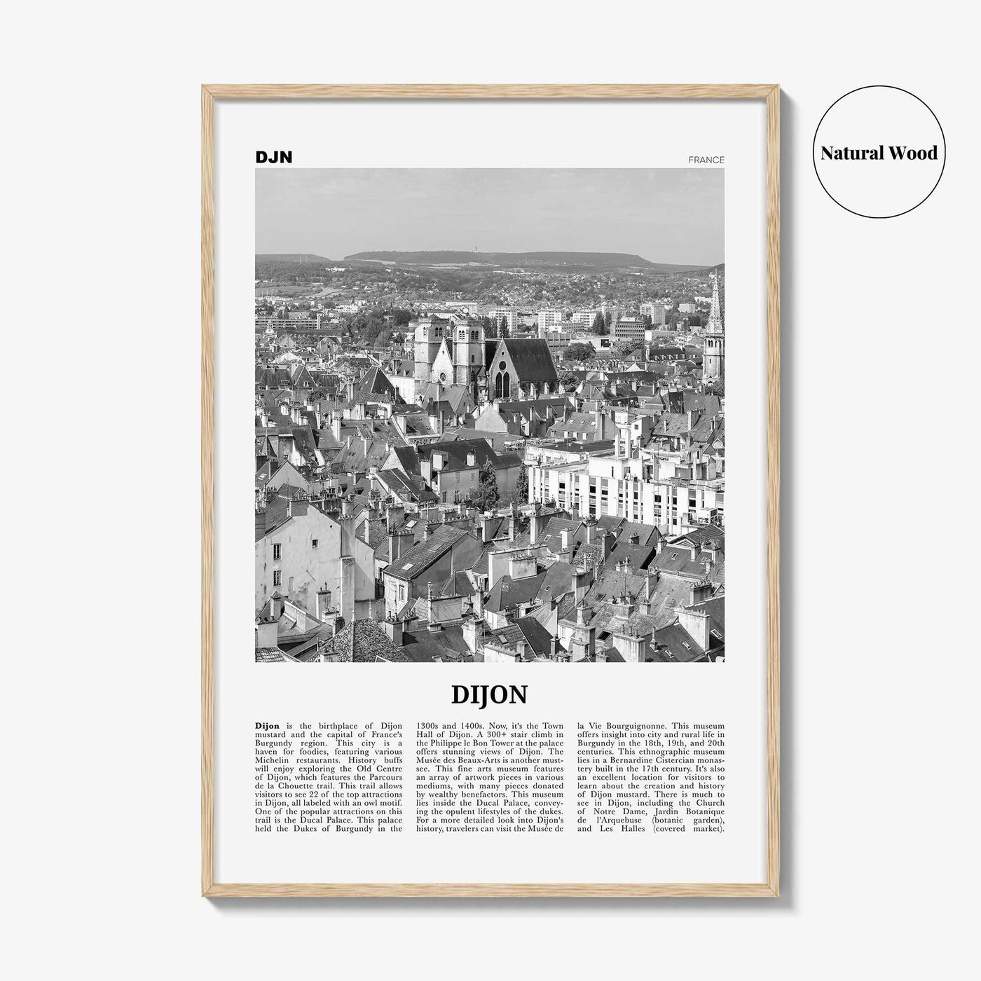 Dijon Print Black and White, Dijon Wall Art, Dijon Poster, Dijon Photo, Dijon Wall Décor, Dijon Map, France