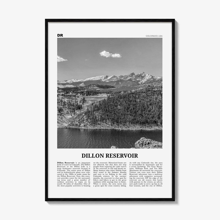 Dillon Reservoir Print Black and White, Dillon Reservoir Wall Art, Dillon Reservoir Poster, Dillon Reservoir Photo, Colorado, USA