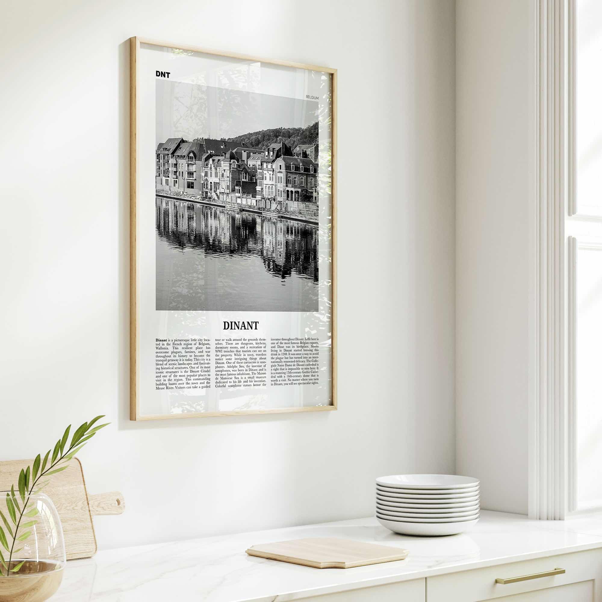 Dinant Print Black and White, Dinant Wall Art, Dinant Poster, Dinant Photo, Dinant Wall Décor, Belgium, Wallonia, Namur, Walloon