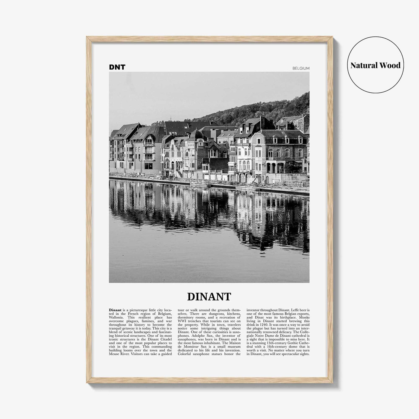 Dinant Print Black and White, Dinant Wall Art, Dinant Poster, Dinant Photo, Dinant Wall Décor, Belgium, Wallonia, Namur, Walloon