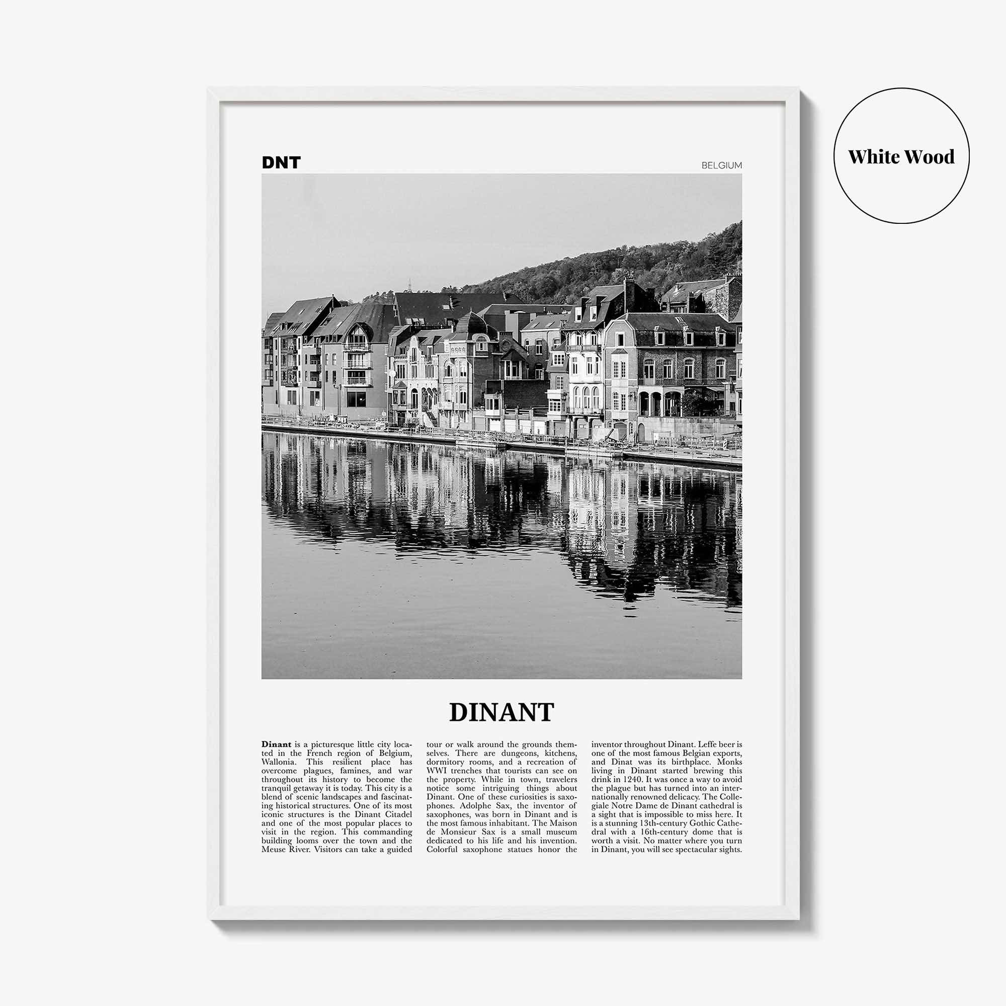 Dinant Print Black and White, Dinant Wall Art, Dinant Poster, Dinant Photo, Dinant Wall Décor, Belgium, Wallonia, Namur, Walloon