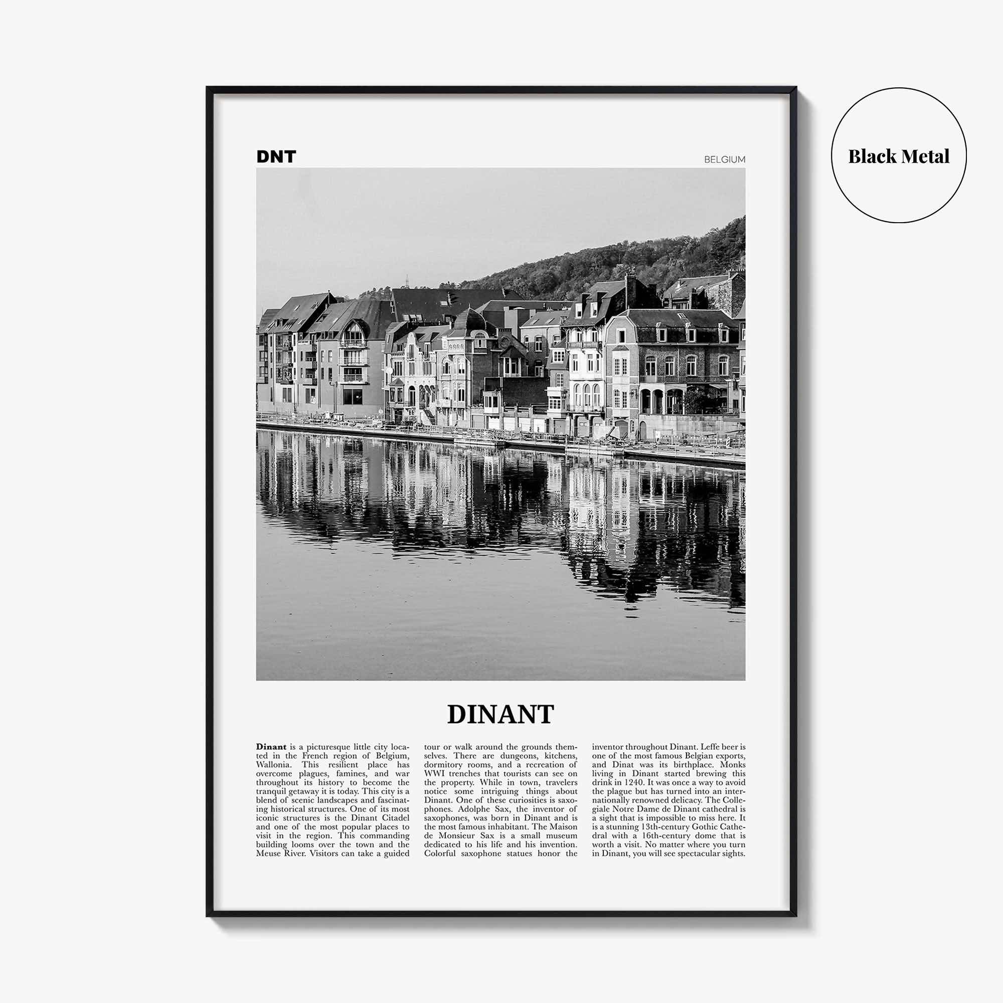 Dinant Print Black and White, Dinant Wall Art, Dinant Poster, Dinant Photo, Dinant Wall Décor, Belgium, Wallonia, Namur, Walloon