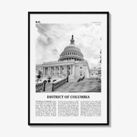 District of Columbia Print Black and White, District of Columbia  Wall Art, District of Columbia Poster,  District of Columbia Photo, DC