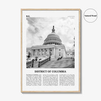 District of Columbia Print Black and White, District of Columbia  Wall Art, District of Columbia Poster,  District of Columbia Photo, DC
