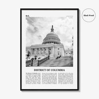 District of Columbia Print Black and White, District of Columbia  Wall Art, District of Columbia Poster,  District of Columbia Photo, DC