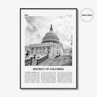District of Columbia Print Black and White, District of Columbia  Wall Art, District of Columbia Poster,  District of Columbia Photo, DC