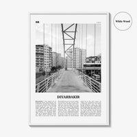 Diyarbakir Print Black and White, Diyarbakir Wall Art, Diyarbakir Poster, Diyarbakir Photo, Diyarbakir Wall Décor, Diyarbakir Map, Turkey