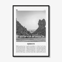 Djibouti Print Black and White, Djibouti Wall Art, Djibouti Poster, Djibouti Photo, Djibouti Wall Decor, Country Art Print, Africa Poster