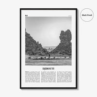 Djibouti Print Black and White, Djibouti Wall Art, Djibouti Poster, Djibouti Photo, Djibouti Wall Decor, Country Art Print, Africa Poster