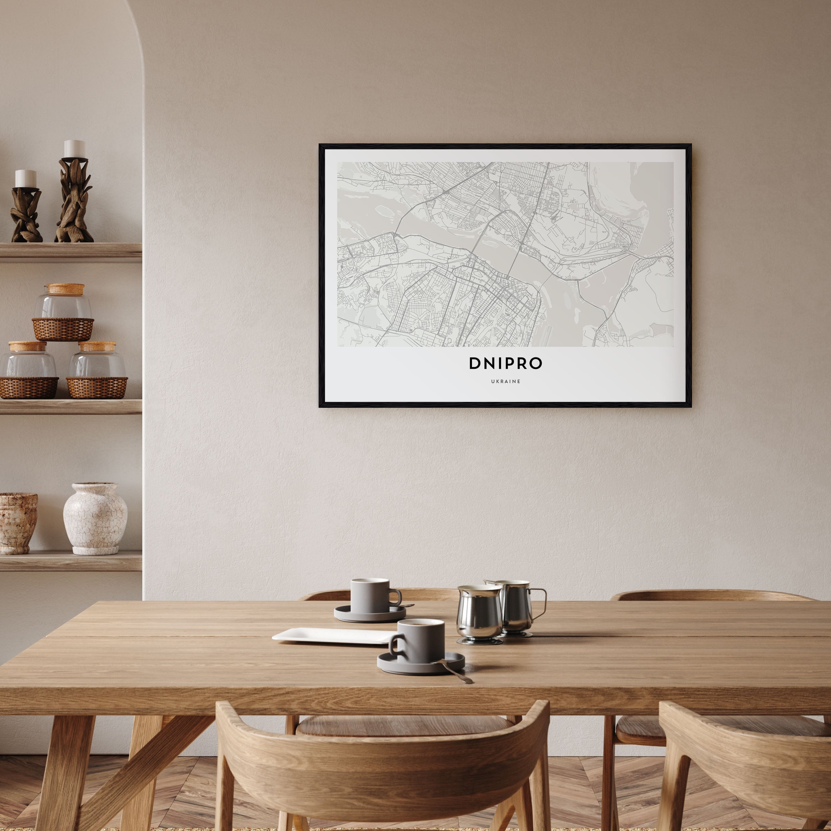 Dnipro Map Landscape Poster