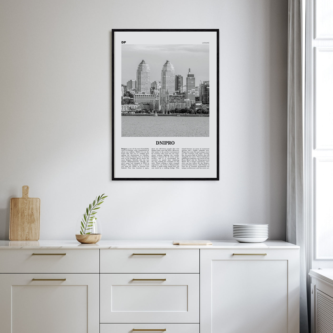 Dnipro Travel B&W Poster