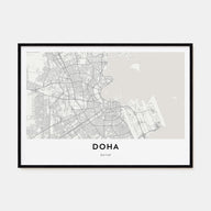 Doha Map Landscape Poster
