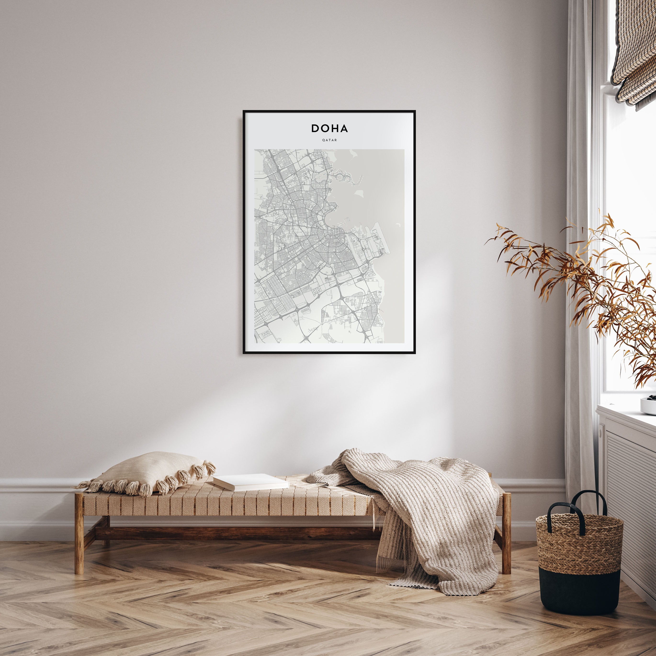 Doha Map Portrait Poster