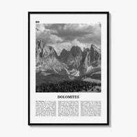 Dolomites Print Black and White, Dolomites Wall Art, Dolomites Poster, Dolomites Photo, Dolomites Wall Décor, Dolomites Map, Italy
