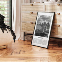 Dolomites Print Black and White, Dolomites Wall Art, Dolomites Poster, Dolomites Photo, Dolomites Wall Décor, Dolomites Map, Italy