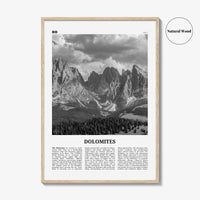 Dolomites Print Black and White, Dolomites Wall Art, Dolomites Poster, Dolomites Photo, Dolomites Wall Décor, Dolomites Map, Italy
